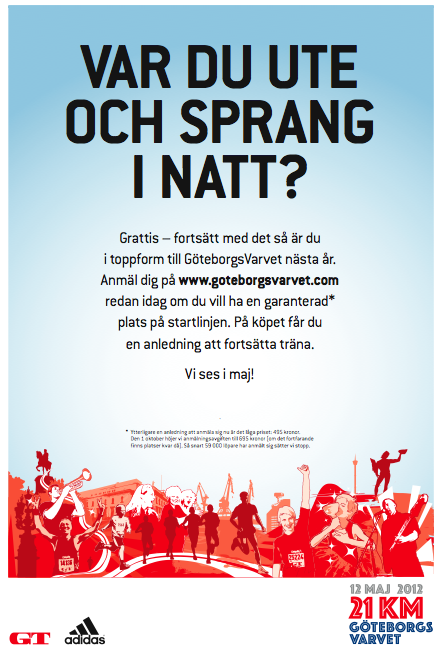 Annons GöteborgsVarvet